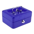 thumbnail image 1 of MERIGLARE Portable Mini Money Box Case Holder Tray Cashier Box Safe Metal D Blue, 1 of 8
