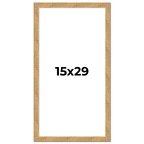 15x29 Frame Beige Real Wood Picture Frame Width 1.25 inches | Interior Frame Depth 0.5 inches |