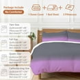 thumbnail image 6 of Gray Purple Gradient Duvet Cover Set Twin Size, Simple Color Gradient Abstract Art 4 Piece Soft Microfiber Bedding Set with 1 Duvet Cover, 1 Flat Sheet, 2 Pillowcases, 6 of 9