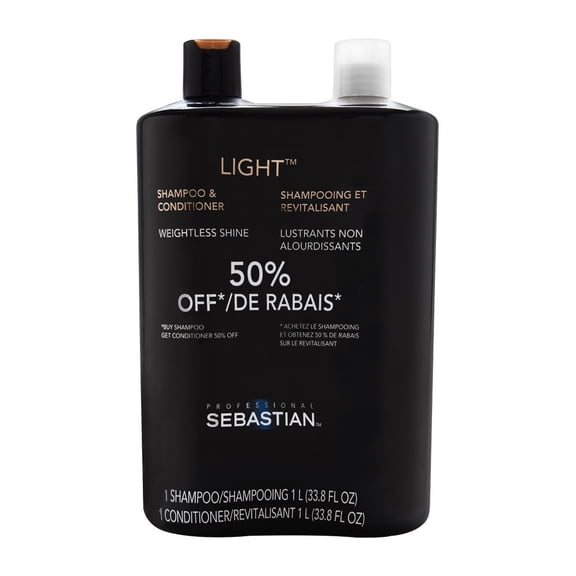 Sebastian Light Weightless Shine Shampoo and Conditioner Liter 2 x 33.8oz DUO