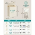 thumbnail image 4 of 130L Laundry Hamper with Lid 3-Section Large Laundry Basket Removable Mesh Liner Bamboo Handles Collapsible Cream White, 4 of 9