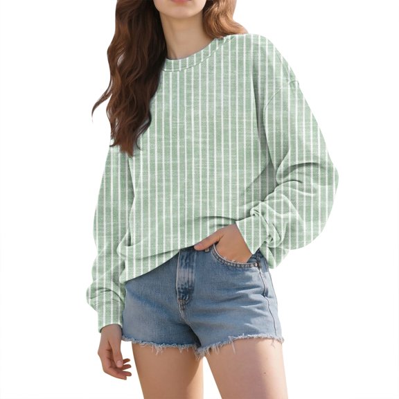 Weikingp Women Sweatshirts Womens Pullover Sweatshirt Travel Clothes Women Winter Clothing for Women Sweatshirts Women Green L