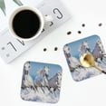 thumbnail image 4 of Vsdgher Horses Running Through The Water Leather Coasters for Drinks, Durable Drink Coasters 4 Set for Tabletop Protection, Luxurious Home Décor and Housewarming Gift ( {designName})Square, 4 of 6