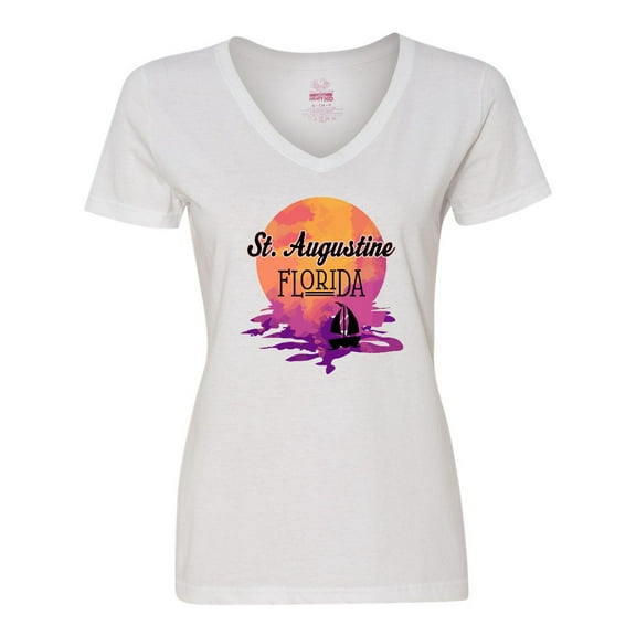 Inktastic St. Augustine Florida Vacation Women's V-Neck T-Shirt