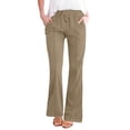 thumbnail image 6 of Lmueinov Women's 100% Cotton Flare Leg Pants Elastic High Waist Adjustable D string Casual Stretchy Wide Leg Trousers with Pockets, S-XXL, 6 of 6