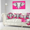 thumbnail image 3 of Designart Elephant with Headphones - Contemporary Animal Throw Pillow - 12x20, 3 of 5