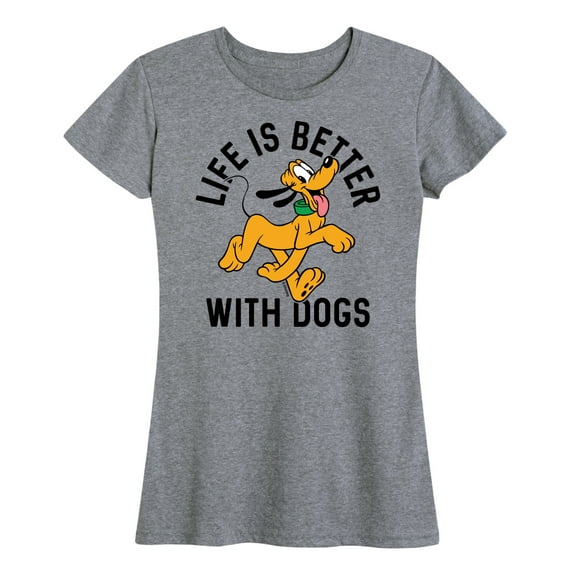 Mickey & Friends - Pluto Life Is Better With Dogs - Women's Short Sleeve Graphic T-Shirt