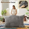 thumbnail image 6 of Homall Adult Giant Togo Bean Bag Chair 3-in-1 Boneless Floor Lounge Bean Bag Chair with Corduroy Cover for Bedroom,Gray, 6 of 7
