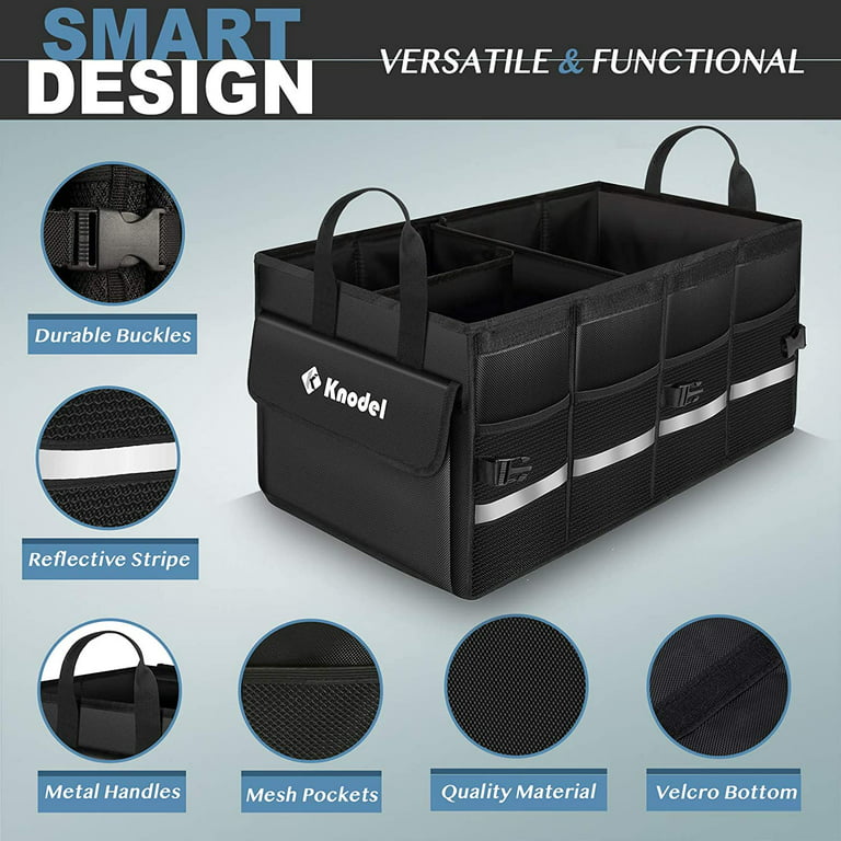 K Knodel Car Trunk Organizer, Foldable Lid, Collapsible Cargo with Cover  Medium 