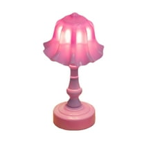 Tunhigl Bluebells Decorative Table Lamp for Bedroom, Battery-Powered Flameless Night Light with Orchid Flower Style, Compact Desktop Ornament in Light Blue, White, or Pink Purple