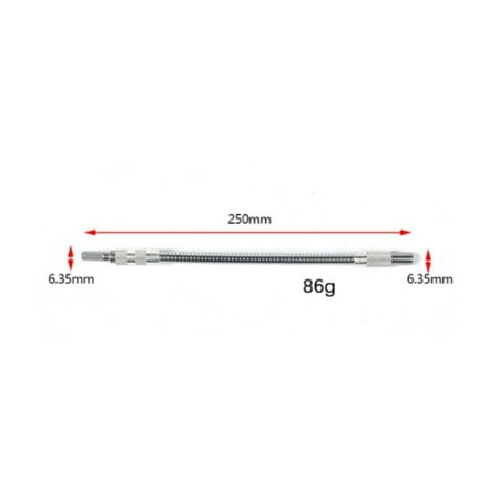 

1/4 Universal Socket Bit Hex Shank Batch Head Extension Rod Soft Shaft Flexible Screwdriver 250MM
