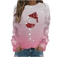 thumbnail image 2 of Estinks Femmes 2024 Automne Haut, Mode de Noël pour Femmes Imprimé Hauts à Manches Longues, Chandails Sans Capuche Blouses, 2 of 3