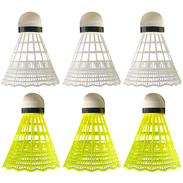 Pelotas Bádminton Duraderas para Principiantes 6 Uds. Birdies Bádminton (6 Uds. Blanco Y Amarillo)
