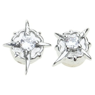 Orecchini A Cubo Lymphvity Con Magneti Al Germanio, Terapia Dei Punti Di Pressione, Senza Foro, Cristallo Sintetico, Unisex, Circa 6 Mm