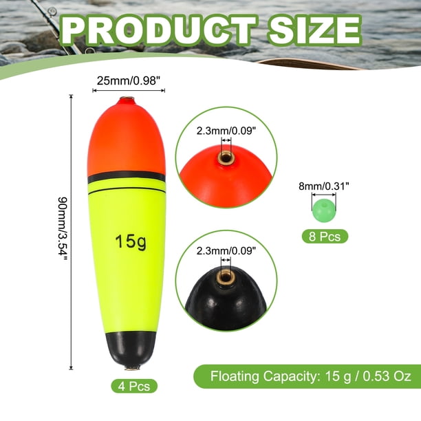 Lot De 10 Flotteurs De Pêche EVA – Diamètres 20-30mm, Couleurs Vives, Anneau En Cuivre, Légers 3g