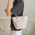thumbnail image 2 of WeaveCC Women's Woven Leather Tote Bag Large Capacity Shoulder Handbag with Hanging Tag Multiple Colors, 2 of 7