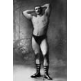 thumbnail image 2 of Vintage Muscle Men 13x18 Gold Ornate Wood Framed with Double Matting Museum Art Print Titled - Hands Behind Head Flex, 2 of 4