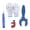 Blue, variant on Ratcheting Tube Cutter for Tight Spaces 5/16" to 1-1/8" Includes Deburring Tool & Gloves
