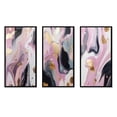 thumbnail image 2 of Designart "Swirls in Gold and Pink Ink V" Abstract Marble Framed Wall Art Set Of 3 - Gold Marble Frame Gallery Set For Office Decor, 2 of 7