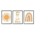 thumbnail image 2 of My Sunshine Rainbow Kids Inspirational Saying Text Design Inspirational Graphic Art Framed Art Print Wall Art, Set Of 3, 2 of 5