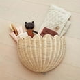 thumbnail image 4 of Hand Woven Rattan Wall Baskets, Scalloped Wicker Hanging Basket with Metal Frame & Hook,Spring Decor,Minimalist Wall Decor for Home, Entryway, Kitchen, Living Room, 4 of 5