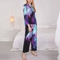 thumbnail image 3 of Yiaed Rainbow Spotted White Horse Print Pajamas Women's Long Sleeve Sleepwear Soft Button Down Loungewear Pjs Lounge Set Nightwear Womens Pajama Pants-X-Large, 3 of 7