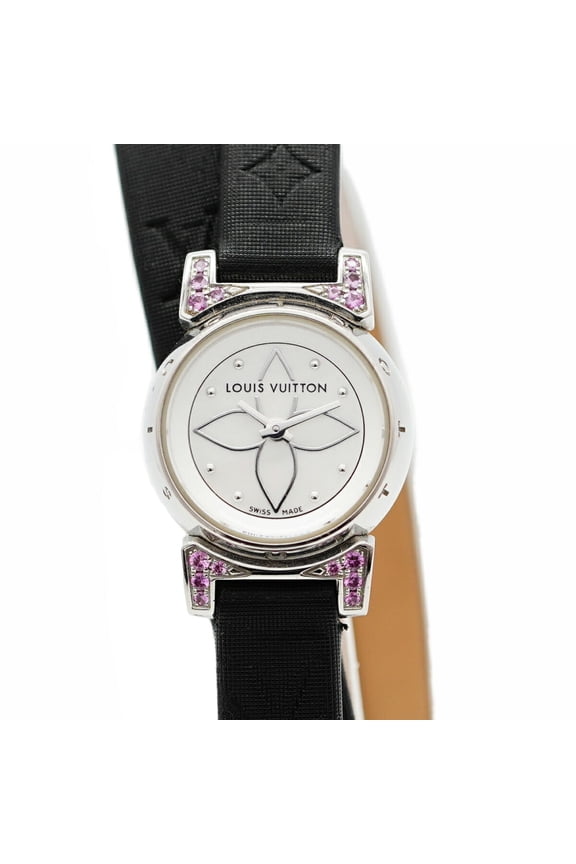 Pre-Owned Louis Vuitton Tambour Bijou Triple Coiled Q1511 White Dial Women's Watch