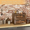 thumbnail image 2 of Double Layer Large Bread Box for Kitchen Counter, Wooden Corner Bread Storage Container with Acrylic Window, Retro Brown, 2 of 8