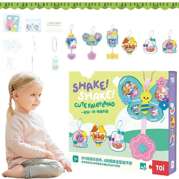 LUVCLS Kit de material de fieltro hecho a mano con temática navideña, colgante estéreo 3D, decoración para niños, kit de juguetes de material suave para fiestas y eventos