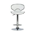 thumbnail image 3 of Linon Beldon 24" Low Back Indoor Metal Pedestal Bar Stool with Adjustable Height and Swivel, Chrome/White Faux Leather, 3 of 12