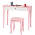 thumbnail image 5 of Costway Kids Vanity Set Princess Makeup Dressing Play Table Set W/Mirror-Pink, 5 of 8