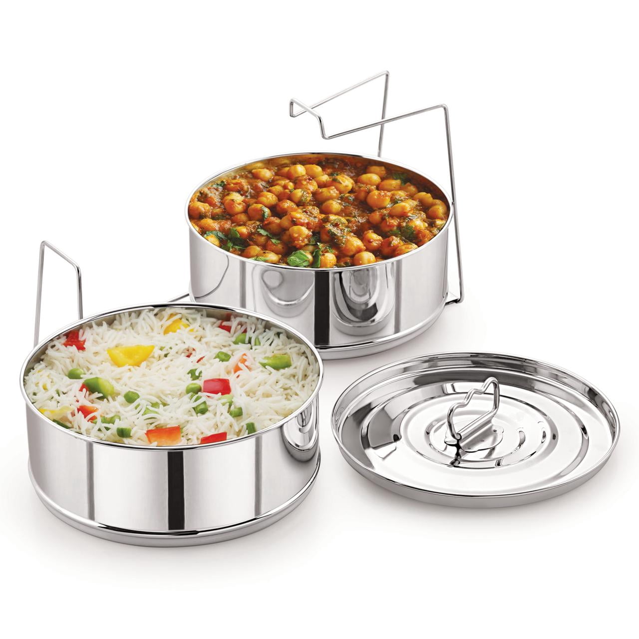 Stackable Stainless Steel Insert Pans - Inserts for Instant Pot - Pan for Instapot - Accessories for Instant Pot- FITS 6 QT and Above - Single Size - Pressure Cooker Steamer Pan Accessories