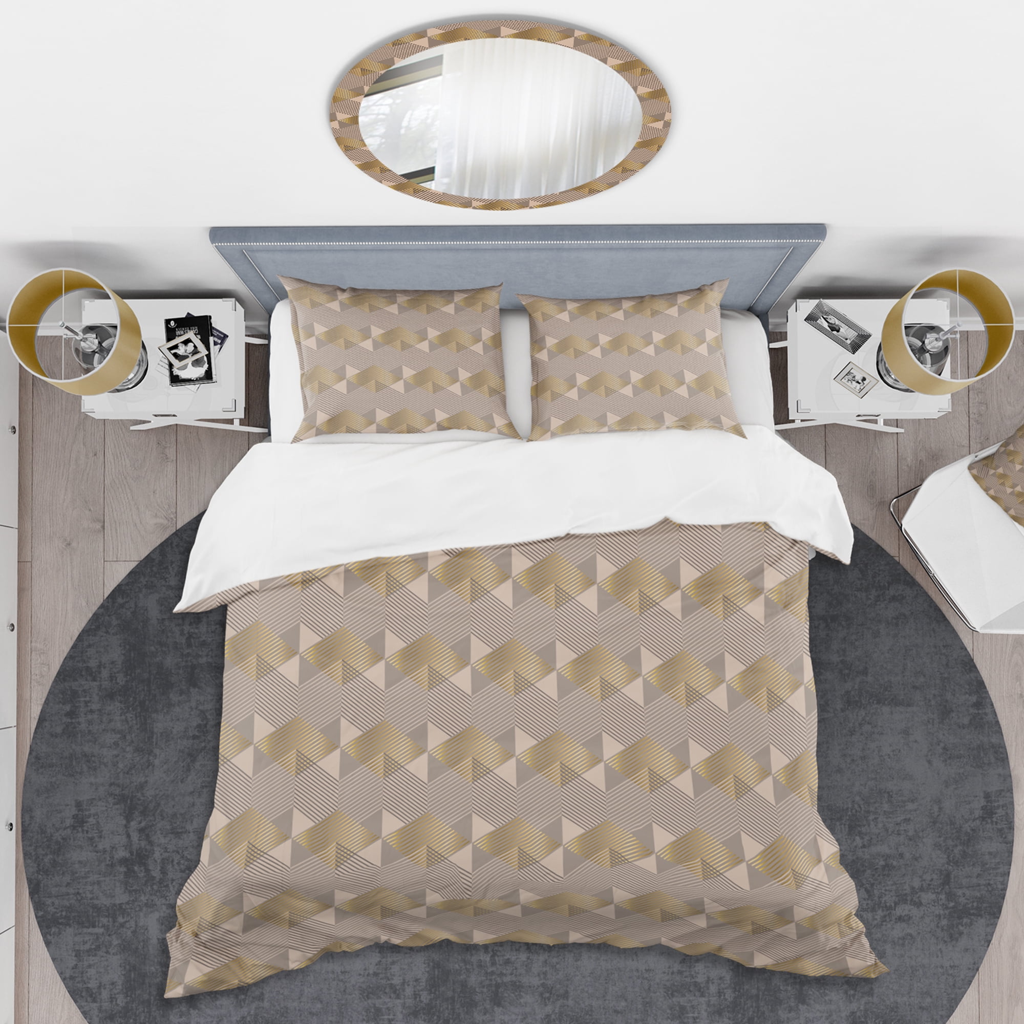 Designart 'Retro Square Design VI' Mid-Century Modern Duvet Cover Set