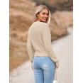 thumbnail image 4 of Zeagoo Women' Fall Crewneck Cropped Sweater Trendy Long Sleeve Ribbed Knit Pullover Jumper Tops, 4 of 6