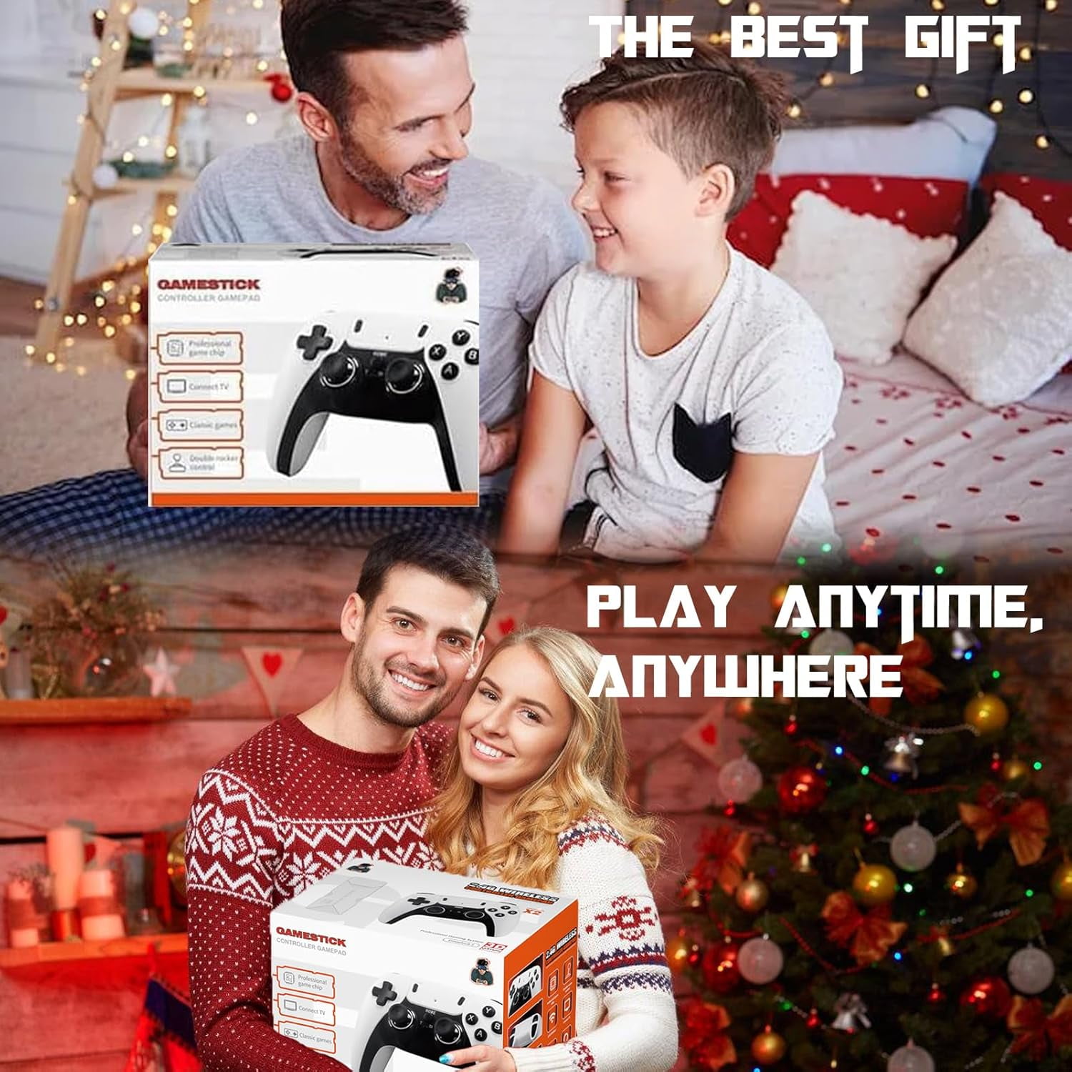 2025 New Generation 4k HD HDMI Plug & Play Tv Video Retro Gaming Stick, Built In 75,000+ Games With 18 Emulators, Support 23 Languages, for All TVs (64GB)