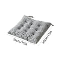 thumbnail image 3 of Thick Striped Corduroy Square Seat Cushion with Fixed Ties 38x38cm Office Dining Window Futon Chair Pad,Gray, 3 of 6