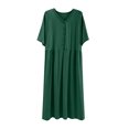 thumbnail image 2 of Bixock Women Plus Size Nightgowns Loungewear Nightshirts Sleep Dress Short Sleeve Button Placket Loose Solid Color Indoor Home Homewear Sleepwear Women Clothings, 2 of 5