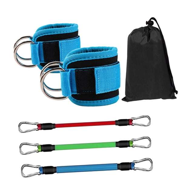 koolsoo 3 Pieces Ankle Resistance Bands Home Gym Workout Bands for Strength Training Light Blue