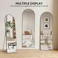 thumbnail image 4 of EDX Arched Full Length Mirror 71"x26" Full Body Mirror Rectangle Free Standing Wall Mounted Leaning Hanging Floor Mirrors, Black, 4 of 8