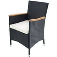 thumbnail image 2 of vidaXL 7 Piece Outdoor Dining Set Poly Rattan and Acacia Wood Black, 2 of 4