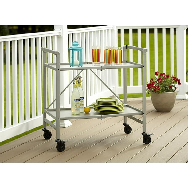 Cosco Folding Serving Cart, Multiple Colors Silver