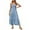 Light Blue, variant on Alkepwun Women's Plus Size Summer Boho Maxi Dress Casual Solid Sleeveless Spaghetti Strap Smocked Tiered Long Beach Sun Dresses
