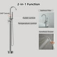 thumbnail image 3 of Nygira Freestanding Bathtub Faucet with Handheld Shower, Floor Mount Tub Filler, Bathroom High Flow Solid Brass Construction, Silver, 3 of 10