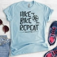 thumbnail image 2 of Hike Bike Repeat Shirt, Unisex Women's Men's Shirt, Hike Shirt, Hiker Shirt, Biking Shirt, Bike Shirt, Heather Light Blue, 3X-Large, 2 of 6