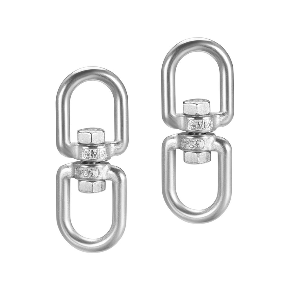 Uxcell M6 Swivel Eye Double Ended Round Ring Rotating Hoist Eye to Eye
