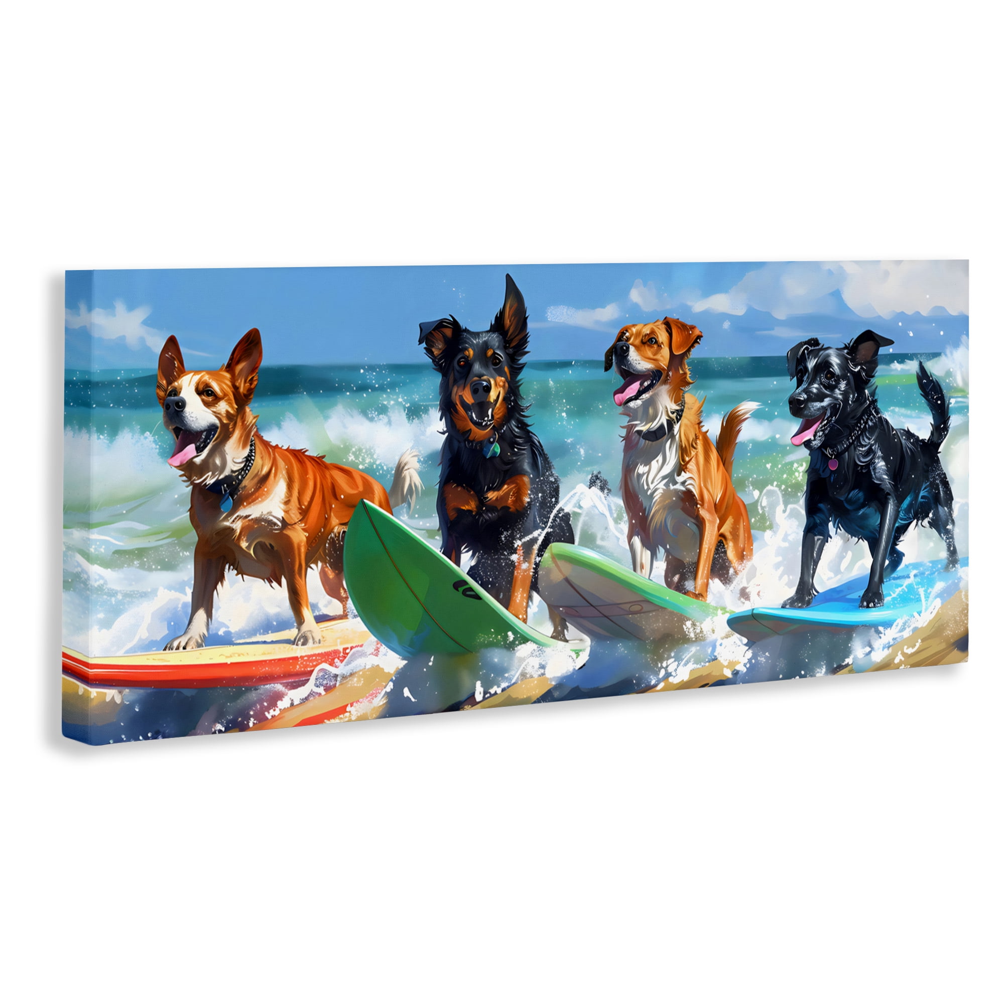 Stupell Industries Dogs on Surfboards Summer Fun Canvas Wall Art, design by Creative Studio