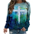 thumbnail image 2 of Pntutb, camiseta de manga larga suelta con cuello redondo y estampado informal a la moda de verano para mujer, blusa, Jersey Pntutb Pntutb-1787, 2 of 8