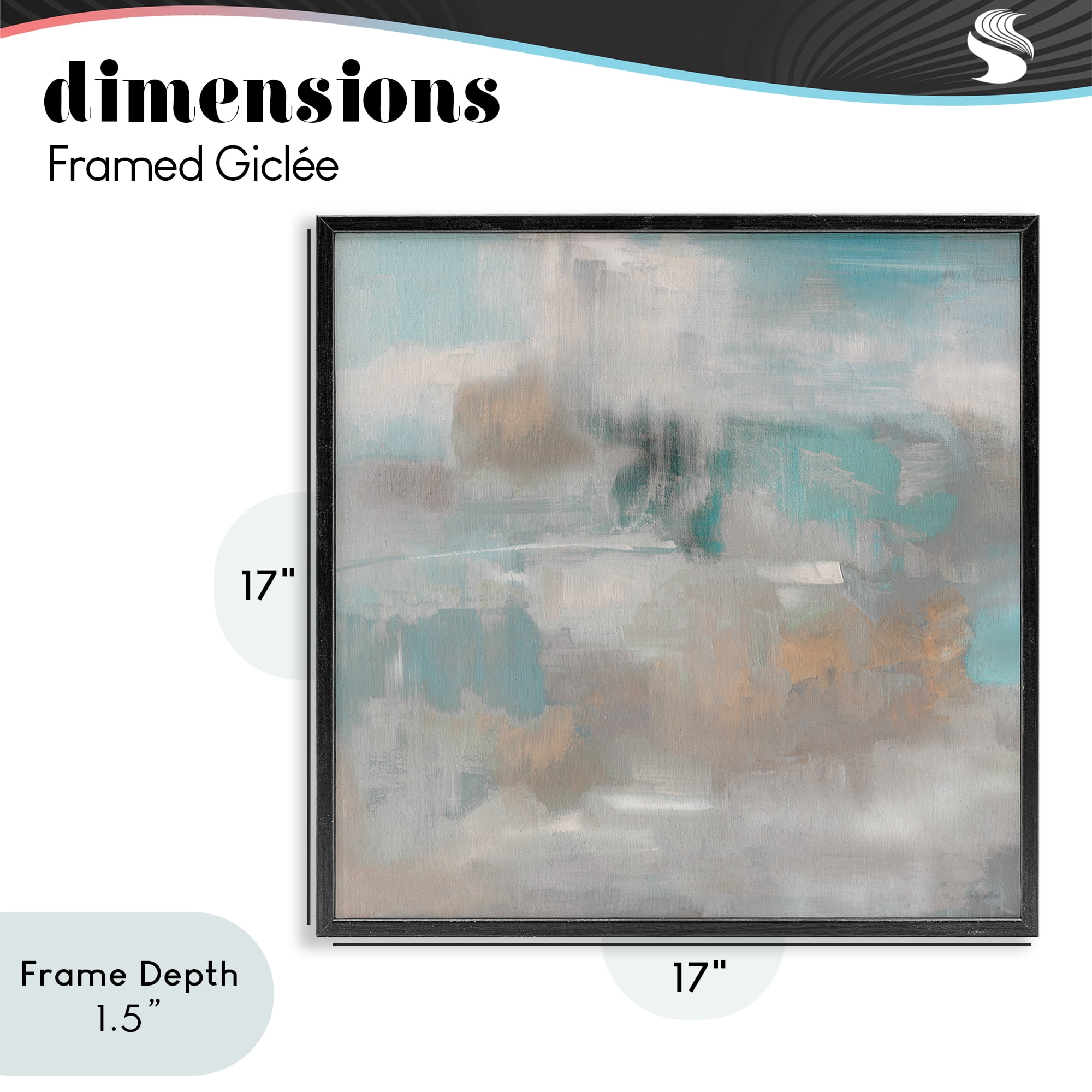 Stupell Industries Serene Soft Abstract Study Black Framed Giclee Art, design by Sally Swatland