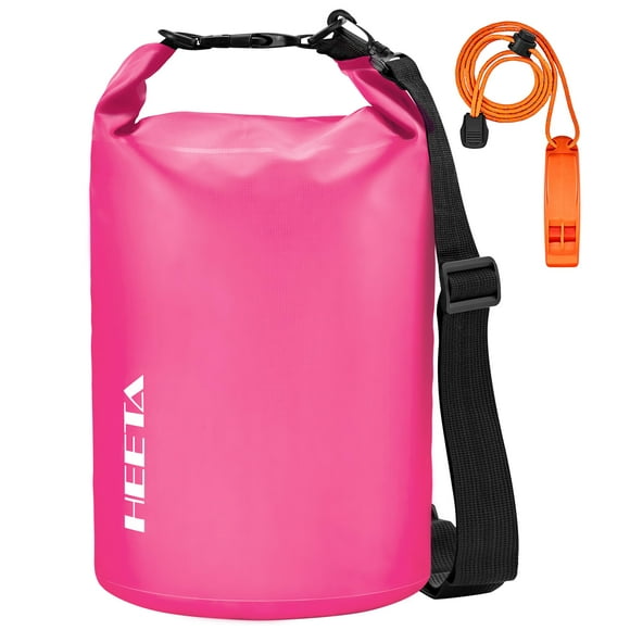 Bolsa impermeable HEETA de 10 litros, color rojo rosado con silbato