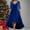 Blue, variant on Blmnix Red Women Dresses Elbow-Length Pretty Casual Long Sequin Solid Evening Gown Elegant Teens Dresses